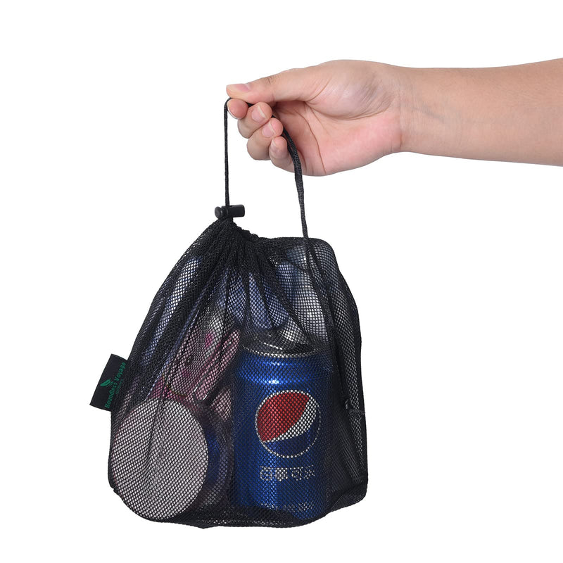 iBasingo Black Drawstring Bags Mesh Bag Nylon Sack Durable Net Bag Small Travel Stuff Sack Mesh Storage Ditty Bag for Cosmetics Shower Gels Bottle Pot Tennis Golf Ball Outdoor Tools 5 pieces/lot Bvp04xl: 7,09 X 7,68 Inches - NewNest Australia