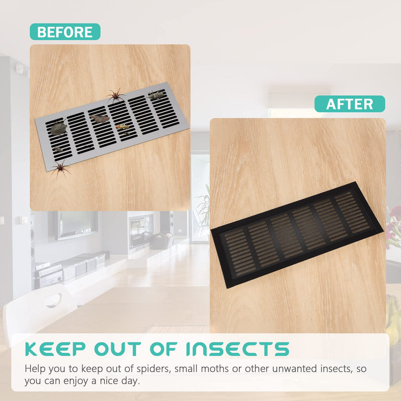 Floor Vent Covers Rectangle Air Vent Screen Cover Magnetic PVC Vent Mesh Floor Register Cover Plastic Vent Screen for Wall Ceiling Floor Catch Debris Hair Insect, Black (4 Pieces,4 x 10 Inch) 4 4 x 10 Inch - NewNest Australia
