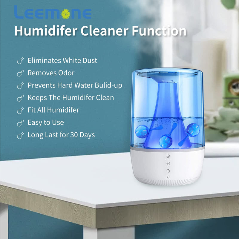 Leemone Humidifier Cleaner 12 Pack ，Demineralization Cleaning Ball，Works in All humidifiers and Fish Tanks，Purifies Water, Prevents Hard Water Build-Up，Eliminates White Dust and Odor… - NewNest Australia
