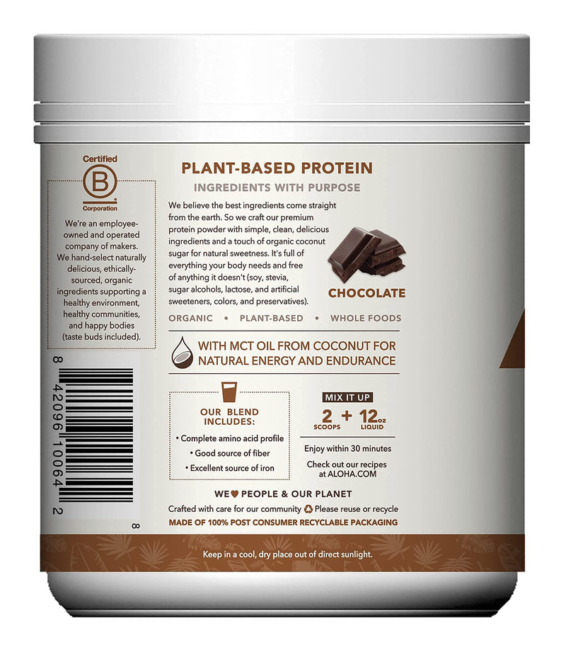 Plant-Based Protein Powder | Organic Chocolate Keto Friendly Vegan Protein with MCT Oil, 19 oz, Makes 15 Shakes, Vegan, Gluten Free, Non-GMO, Stevia Free & Erythritol Free, Soy Free, Dairy Free & Only 4g Sugar - NewNest Australia