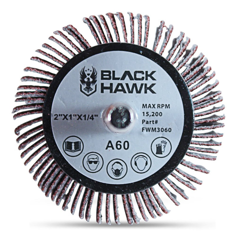 BHA Aluminum Oxide Shank Mounted Flap Wheels, 2” x 1” x 1/4”, 80 Grit - 5 Pack - NewNest Australia