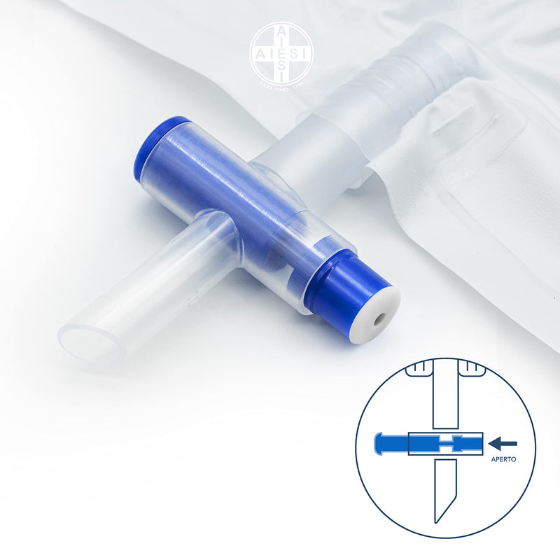 Aiesi Urine Bag Leg Bag Reusable Contents 750 Ml 30 Cm Tube With Drain Valve (T) And Anti-Reflux Valve Hospi-Go (Pack Of 10), Back Made Of Breathable Material - NewNest Australia