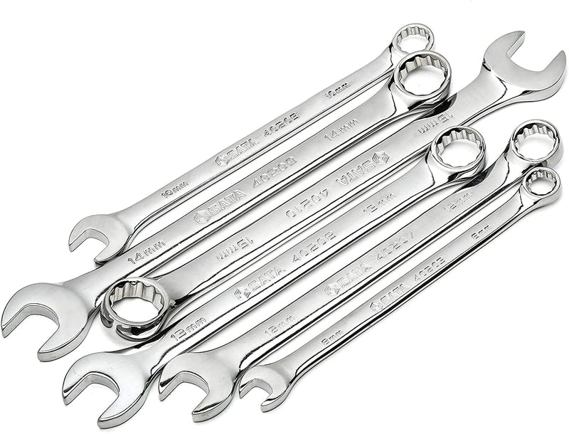 SATA 6-Piece Full-Polish Metric Combination Wrench Set with Offset Box Ends and an Easy-to-Carry Wrench Rack - ST09018SJ - NewNest Australia