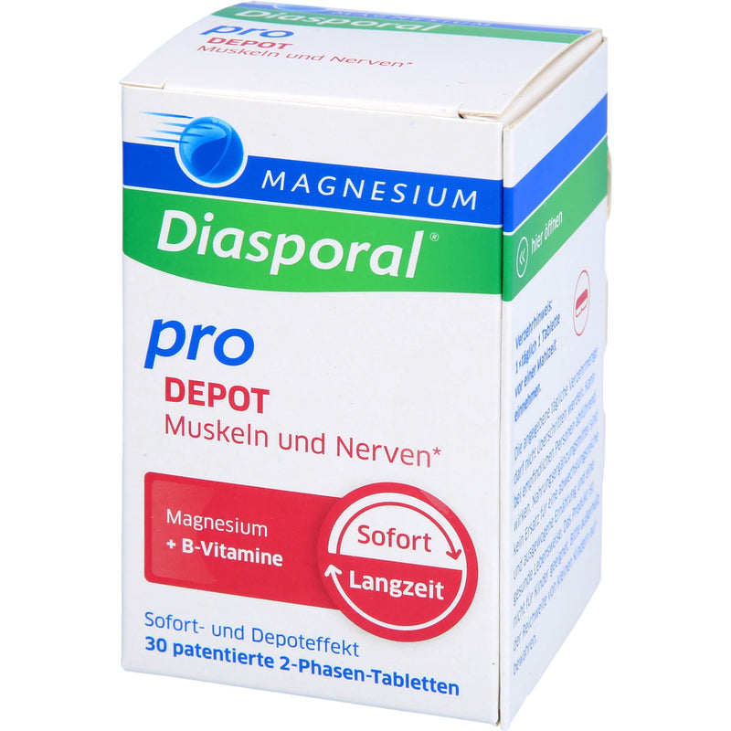Magnesium Diasporal Pro DEPOT Muscles and Nerves, 30 tablets: Magnesium and vitamin B complex, high-dose capsules - NewNest Australia