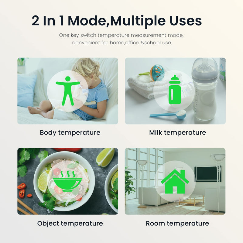 Femometer Forehead Thermometer for Adults Kids, Non Contact Infrared Thermometer, Digital Baby Thermometers Body Temperature Thermometer(All White) - NewNest Australia