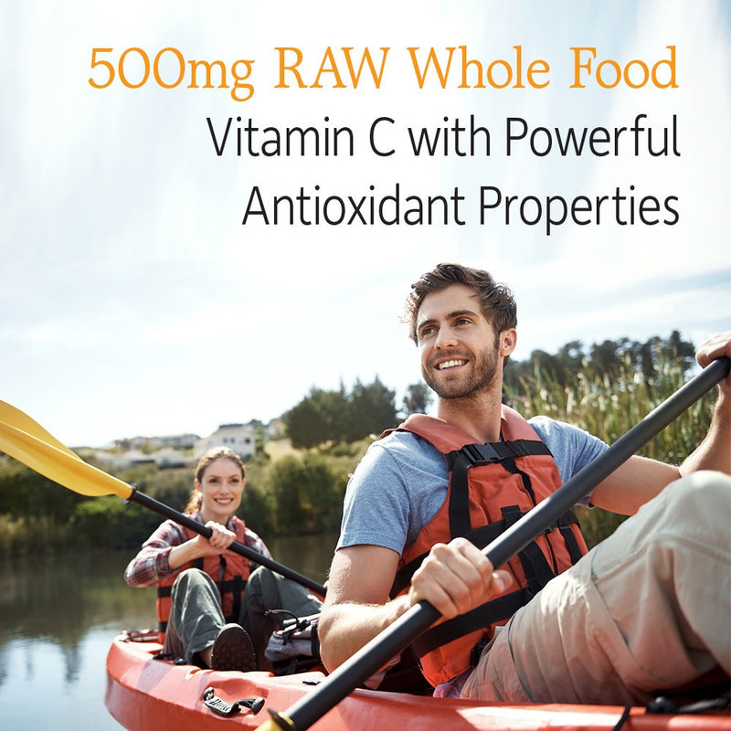 Garden of Life Whole Food Vitamin C Code Raw Capsules, 500mg, Fruit & Veggie Blend, Probiotics Supplements for Adults, Vegan, Gluten Free, Orange, 60 Count 60 Count (Pack of 1) - NewNest Australia