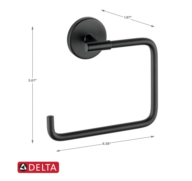 DELTA FAUCET 759460-BL Trinsic Towel Ring, Matte Black - NewNest Australia