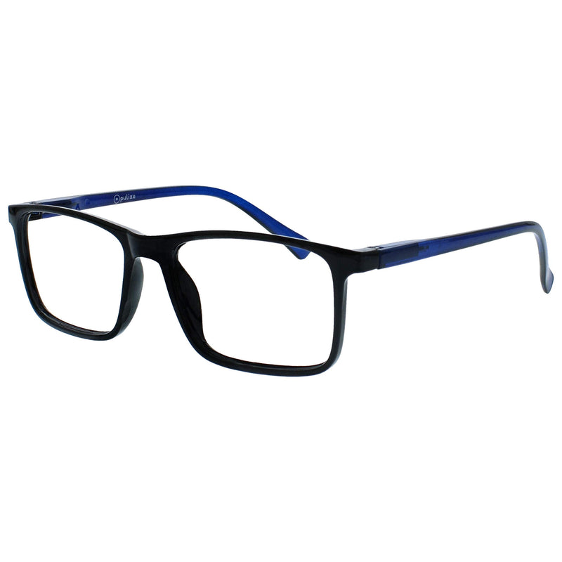 Opulize Ink 4 Pack Reading Glasses Large Black Grey Mens Womens Spring Hinges RRRR4-1177 +1.00 +1.00 Magnification Black Front Blue Arms / Grey Front Black Arms - NewNest Australia