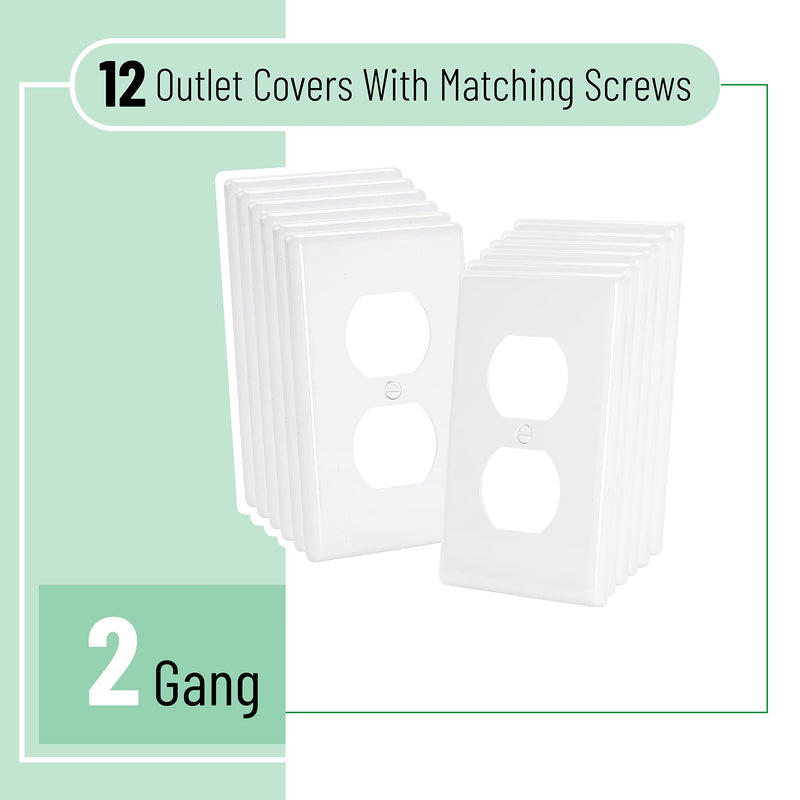 Bates- White Outlet Covers, Wall Plates, Pack of 12, Electrical Outlet Cover Plates, Wall Plates for Outlets, Electric Outlet Covers, Wall Plate Cover, Outlet Plate, Plug Cover, Outlet Covers, Power - NewNest Australia