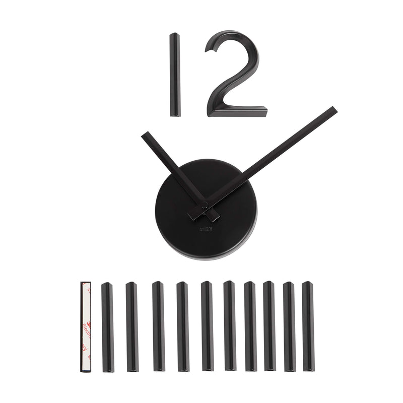 NewNest Australia - Umbra 1005400-040 Blink Wall Clock Black - Easy to Paste Wall Sticker Numbers, Frameless Large Decorative Wall Clock, Simple Indicators, Minimalist, Black,39.25 Inch L x 39.25 Inch W x 1.38 Inch H 