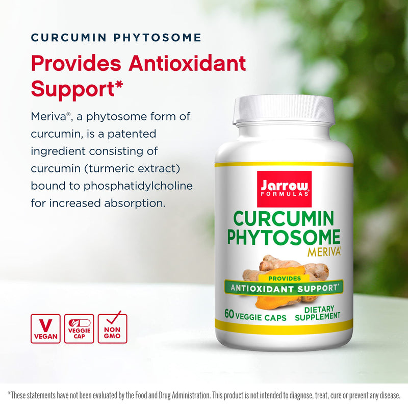 Jarrow Formulas Curcumin Phytosome 500 mg, Formulated with Meriva, Antioxidant Support, Curcumin Absorb Delivery System, White, 60 Count 60 Count (Pack of 1) - NewNest Australia