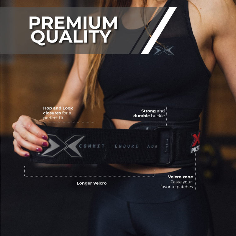Picsil Weight Lifting Belt, Lumbar Support, Excellent For Squats, Clean, Lung, Deadlift, Thrusters, Adjustable Belt With Space For Patches, Comfortable Waist - NewNest Australia
