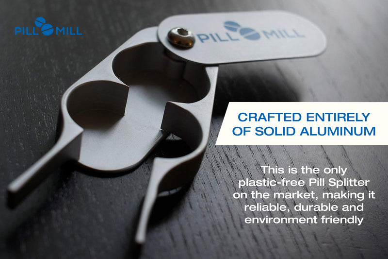 Pill Cutter Splitter by Pill Mill - Metal Blades That Will Never Dull - Grip Handle Helps to Cut Small or Large Pills with Ease - Light and Durable Tablet Divider - Perfect Medicine Slicer for Travel - NewNest Australia