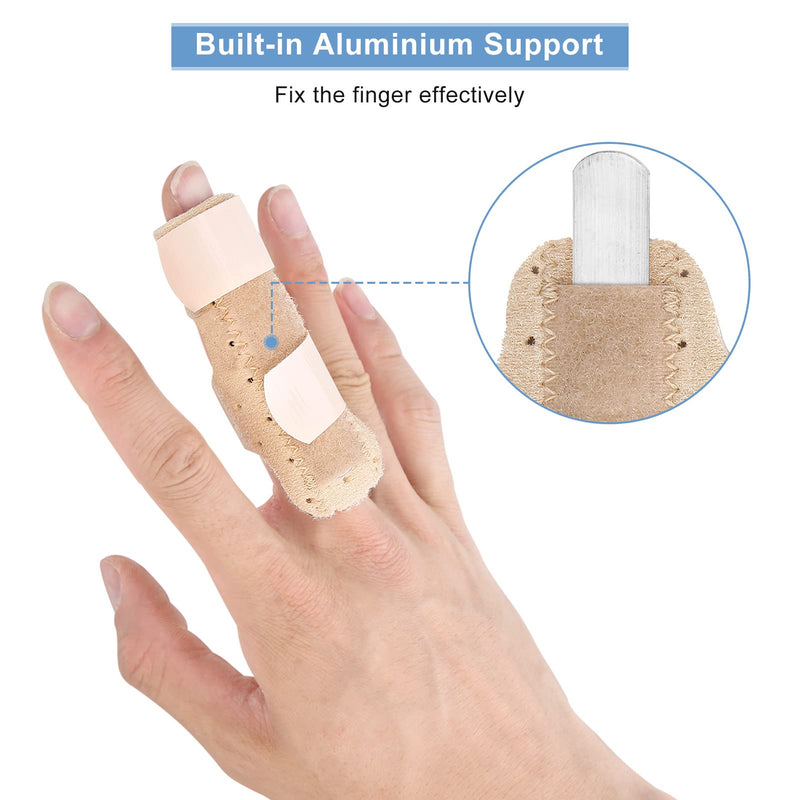 Yosoo Health Gear Adjustable Finger Splint, Finger Support Splint, Finger Sprain Splint With Built-In Aluminum Bar, Trigger Finger Splints For Middle Index Finger, Broken Fingers - NewNest Australia