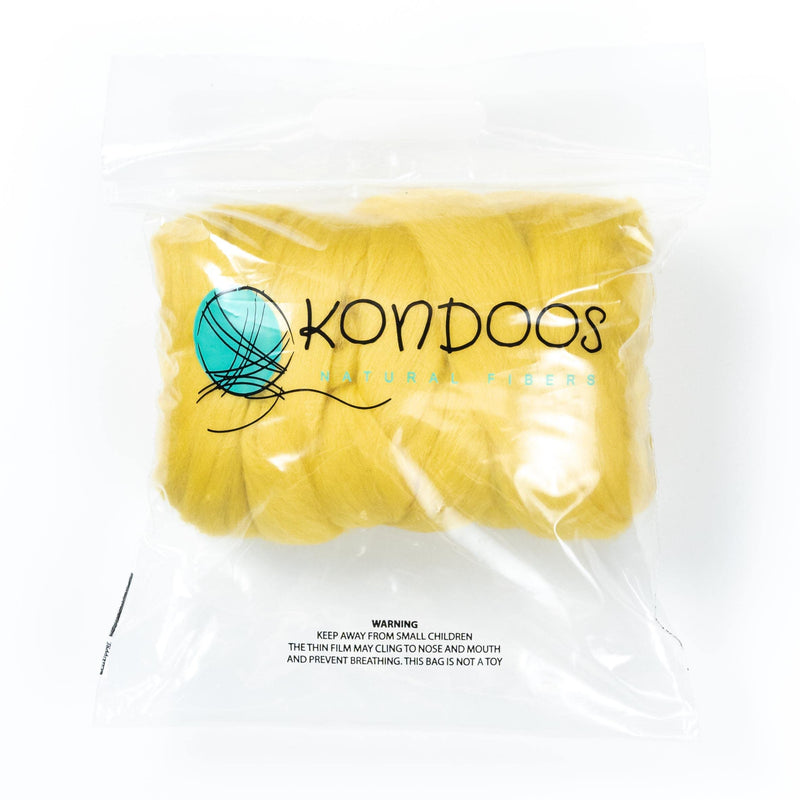 KNF 100 Natural Wool roving, 8 OZ. Best Highland Wool for Needle Felting, handcrafts and Spinning. (Lemon Yellow) Lemon Yellow - NewNest Australia
