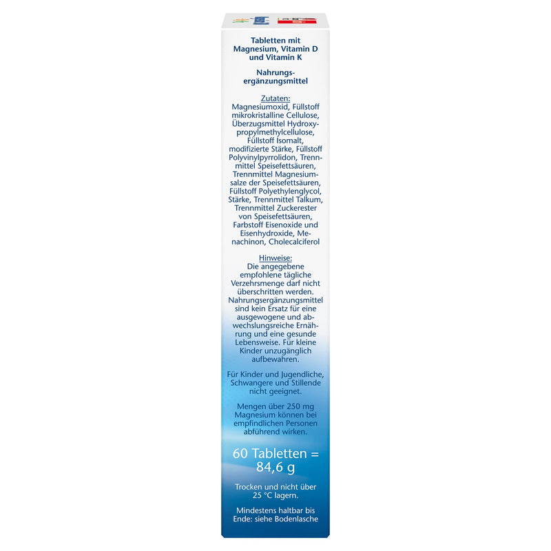 Doppelherz Magnesium 500 + D3 + K2 - High-dose magnesium as a contribution to the normal function of the muscles and nervous system - 60 vegetarian depot tablets Unlimited 60 tablets - NewNest Australia