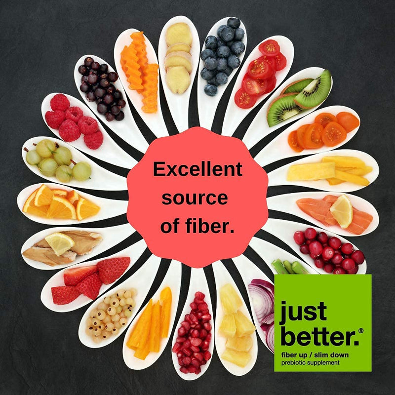 Just Better Prebiotic Fiber Supplement for a Healthy Gut | Fiber Powder with Zero Grit Zero Taste and No Bloating or Gas | Feel Full Faster | Keto Non-GMO Gluten Free Vegan 30 Servings 30 Servings (Pack of 1) - NewNest Australia