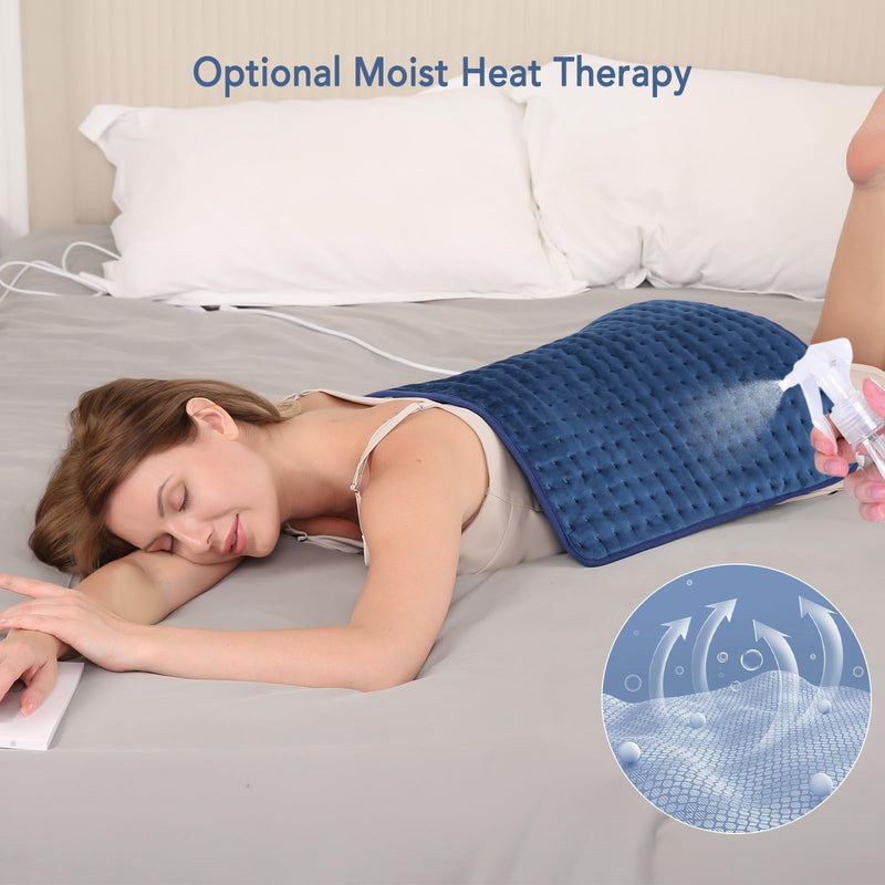 Heating pad with automatic switch-off, electric heat pad 50 x 60cm for back, shoulder, neck and temperature setting in 5 quick heating technology overheating protection - NewNest Australia