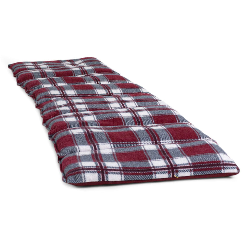 Organic spelled pillow 75x20cm large 8-chamber. Heat cushion, grain cushion with organic spelled for microwave and oven (flannel checked red) - NewNest Australia