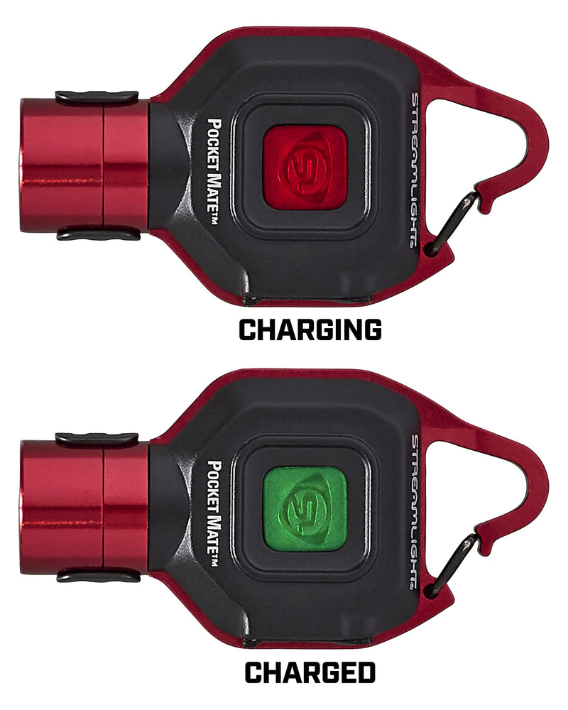 Streamlight 73301 325 Lumen Pocket Mate Keychain/Clip-on USB Rechargeable Flashlight, Red - NewNest Australia