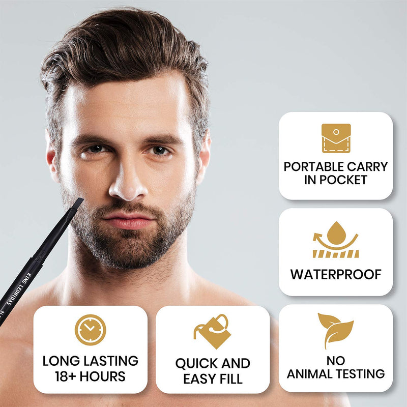 KING LEONIDAS Black Beard Pencil Filler For Men | Black Beard Dye | Beard Filler to Fill, Sharpen & Define Your Patchy Beard I Also in BROWN I Water Resistant Beard Pen I Enhance Facial Hair & Beard - NewNest Australia