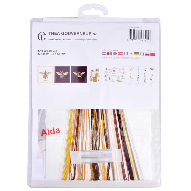 Thea Gouverneur - Counted Cross Stitch Kit - Bumble Bee - Aida - 16 count - For Adults - 3018A - NewNest Australia
