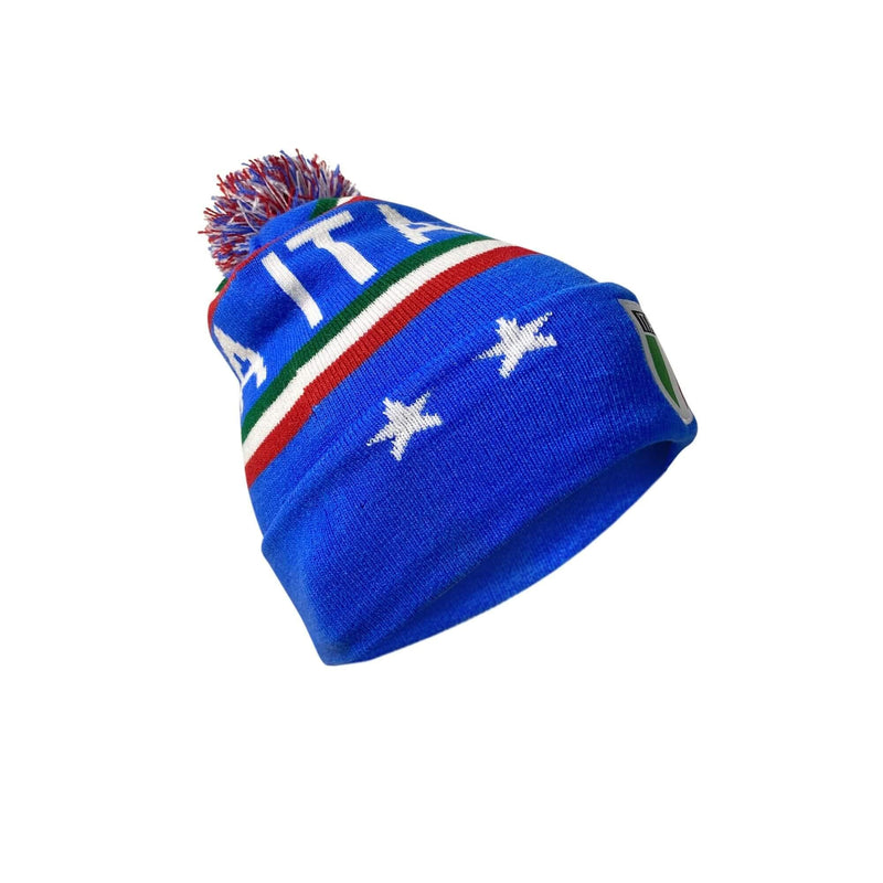 Soccer Team/Country Beanies w/Pom Pom, Cuff 12 inch Italy / Blue - NewNest Australia