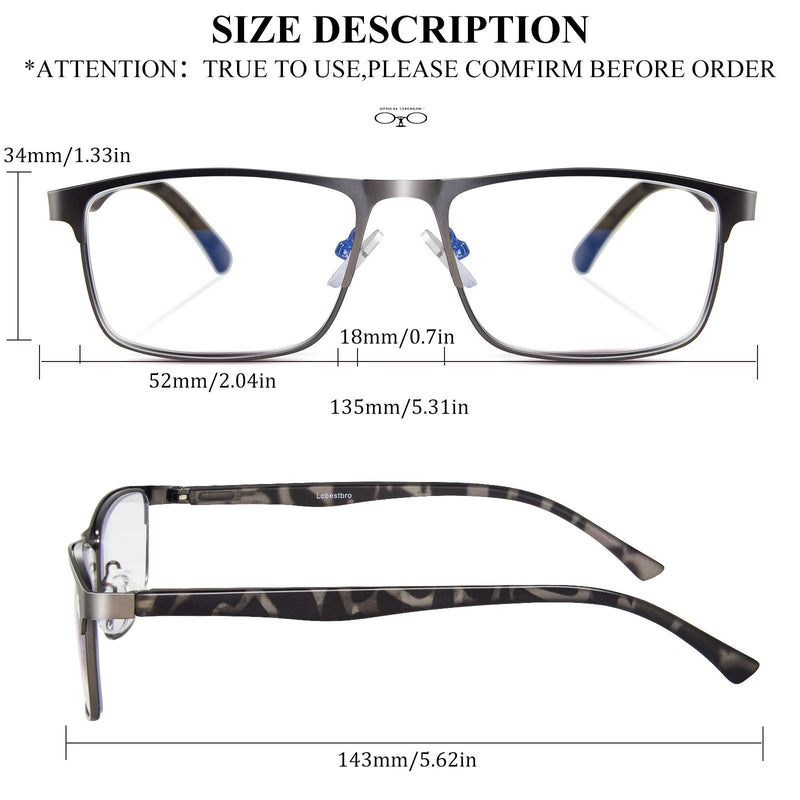 3 Pack Blue light Blocking Reading Glasses for Men, Stylish Metal Frame Readers 3 Pack Mix Color 1.0 x - NewNest Australia