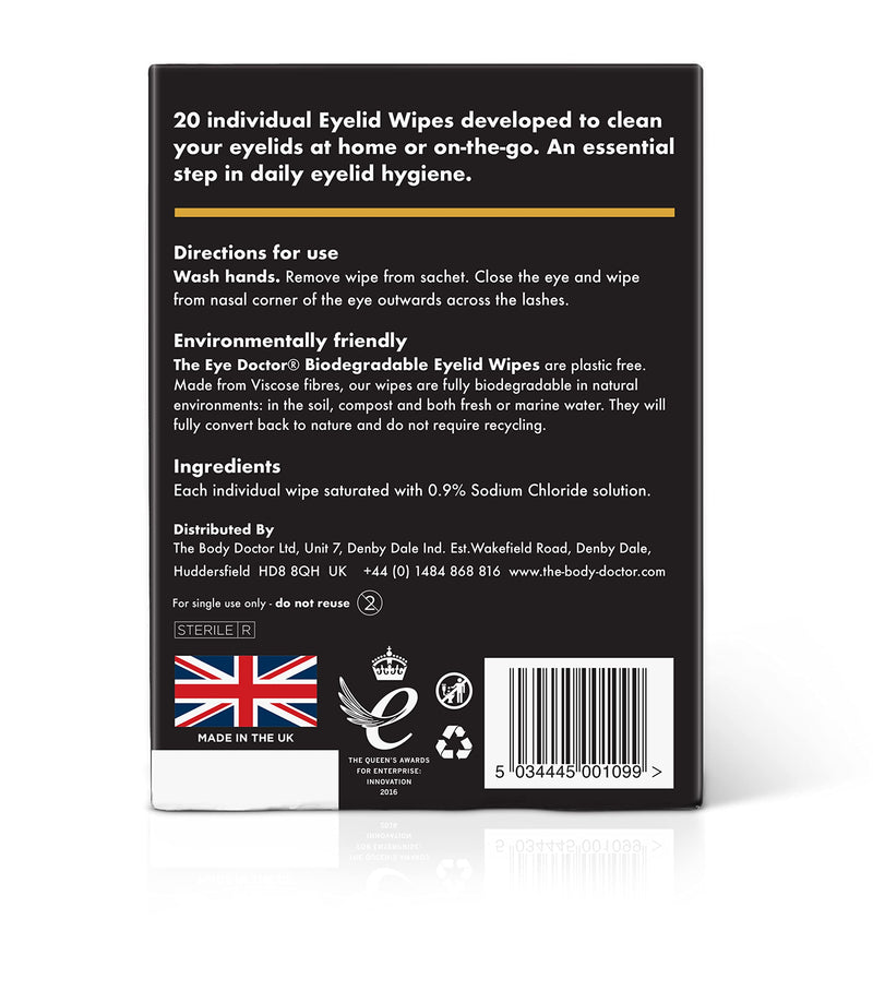 The Eye Doctor Eyelid Wipes - 40 X Disposable Eyelid Wipes - Suitable For Sensitive Eyes, Dry Eyes, Blepharitis And Mgd - Eyelid Wipes Without Detergents Or Preservatives - NewNest Australia