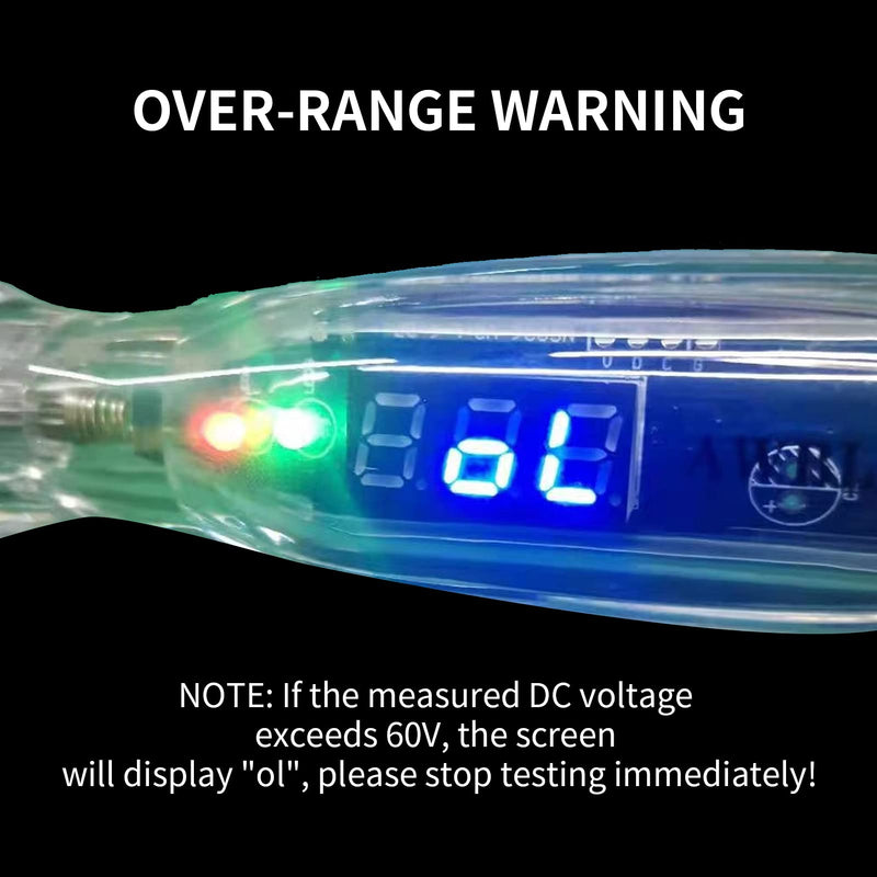 AWBLIN Automotive Test Light 3-60V DC Digital LED Circuit Tester, Heavy Duty Light Tester with Voltmeter, Auto Bidirectional Voltage Tester Electric Test Pen - NewNest Australia