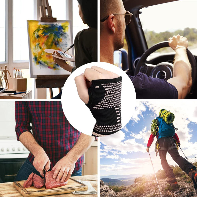 Faletony (Set Of 2) Wrist Bandage Wrist Splint Copper Wrist Guard Hand Brace Wrist Support Sports Bandages For Sports, Fitness, Strength Training, Bodybuilding - NewNest Australia