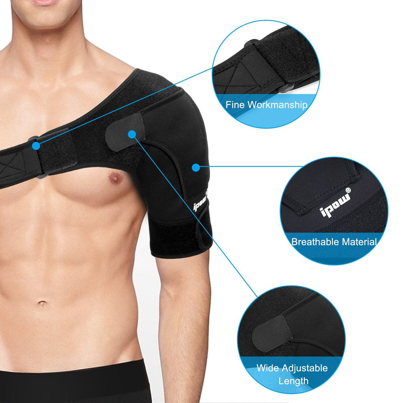 IPOW Adjustable Neoprene Shoulder Support Bandage Strap Helps Stability, Arthritic Shoulders, Shoulder Dislocation, Unisex, Fits Both Left or Right Shoulder L - NewNest Australia