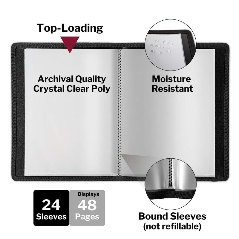 Dunwell Small Picture Book for 5x7 Photos - (Black, 2 Pack), 7x5 Binder with Soft Cover, Photo Portfolio or Scrapbook for Artwork, 24 Pages Hold 48 Pictures, Art Presentation Folder for Postcards or Picture Storage, Kids Photo Albums 5 x 7 Black - NewNest Australia