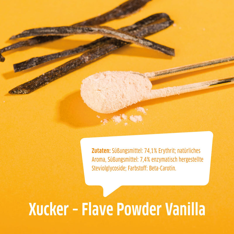 XUCKER Flave Powder Vanilla 120g - Vanilla Flavor Powder for natural enjoyment without sugar, aspartame & sucralose I Flavor powder for flavoring food and drinks - NewNest Australia