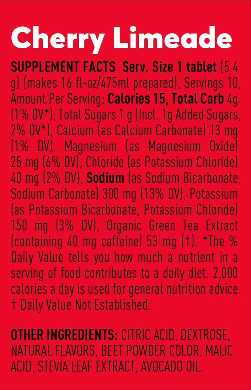 Nuun Sport + Caffeine: Electrolyte Drink Tablets, Cherry Limeade, 1 Tube (10 Servings), 10 Count (Pack of 1) 10 Count (Pack of 1) - NewNest Australia