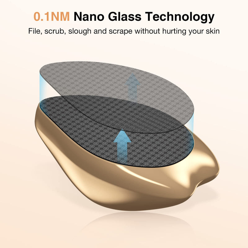 AnjoCare Nano Glass Foot File, Hard Skin Callus Remover, Foot Scraper Salon Home Pedicure Tool for Foot Beauty Care, Can Be Used on Both Wet/Dry Cracked Feet（Golden) Gloden - NewNest Australia