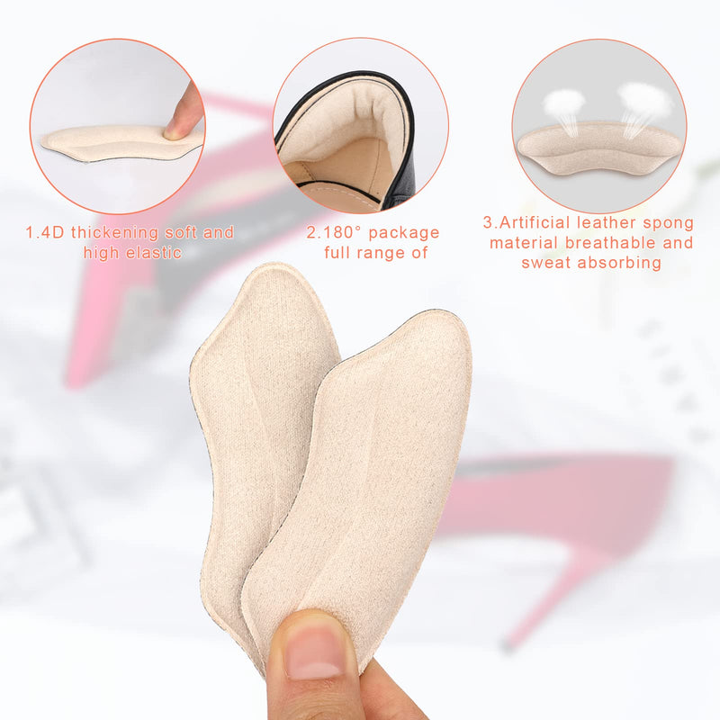 KINBOM 6 Pairs Heel Grips for Loose Shoes, Heel Cushions Pads Self-Adhesive Heel Pads for High Heels Loose Shoes Sneakers Women Men (3 Black, 3 Apricot Color) 3 Black, 3 Apricot Color - NewNest Australia