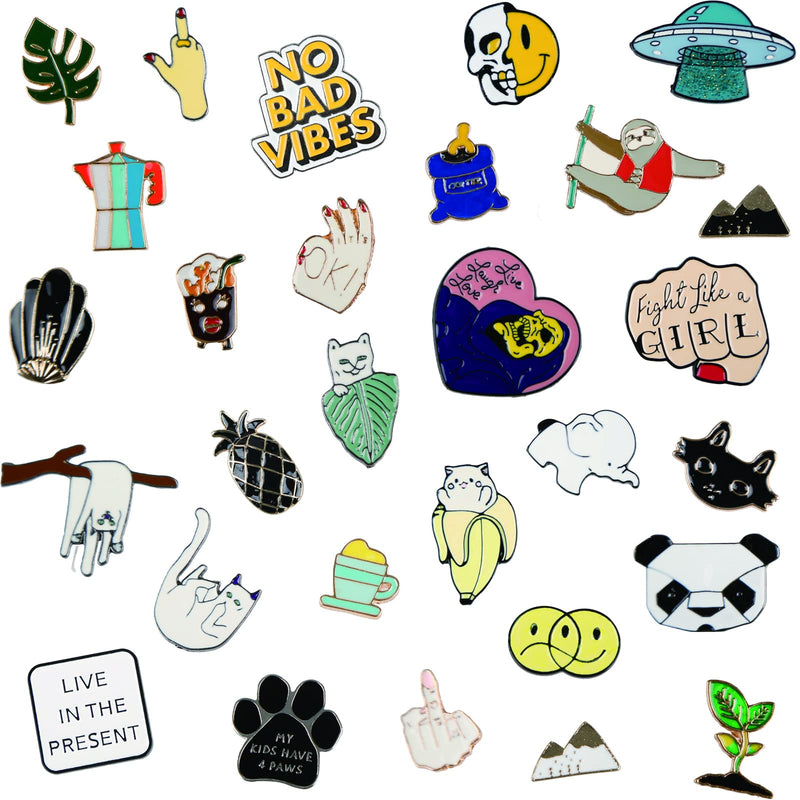 Mixed Enamel Lapel Pin Set 20 Pieces | Decoration for Backpack, Hat and Jacket | Gift for Friends, Children, Families ( Mystery Style ) - NewNest Australia