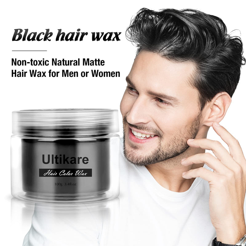 Hair Colour Wax, Ultikare Temporary Wash out Color Hair Dye for kids, Instant Hair Cream Mud Gel Professional Unisex Hairstyle Color Pomade,Hair Clays Men Women Cosplay & Halloween 3.4 Fl Oz (Black) Black - NewNest Australia