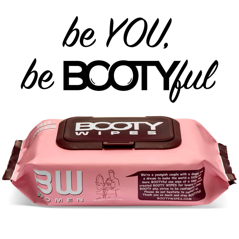 BOOTY WIPES for Women - 80 Flushable Wipes for Adults, Feminine Wet Wipes (80 Wipes Total - 1 Flip-Top Pack) pH Balanced, Infused with Vitamin-E & Aloe - NewNest Australia