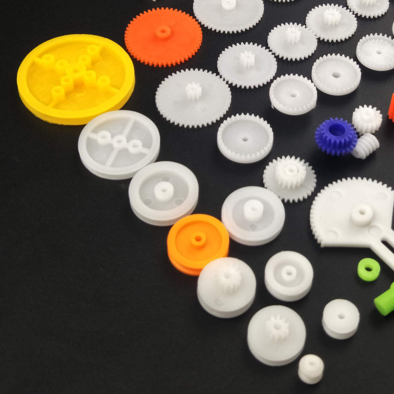 EUDAX 82 pcs Plastic Gear Package Kit DIY Gear Assortment Accessories Set for Toy Motor Car Robot Various Gear Axle Belt Bushings - NewNest Australia