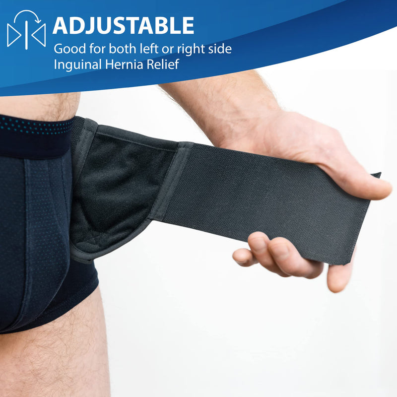 ORTONYX Inguinal Groin Hernia Belt for Men and Women with Removable Compression Pad and Adjustable Waist Strap, Hernia Support Truss for Inguinal, Incisional Hernias, Left / Right Side - Black S/M - NewNest Australia