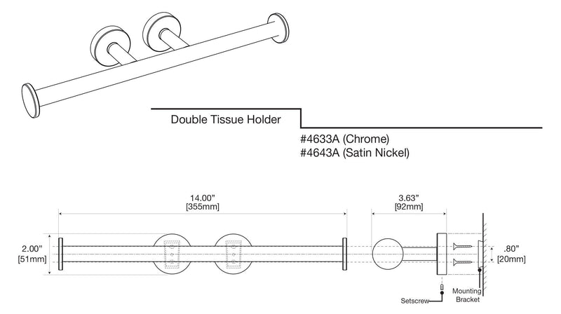 Gatco 4643A Glam Double Toilet Paper Holder, Satin Nickel - NewNest Australia