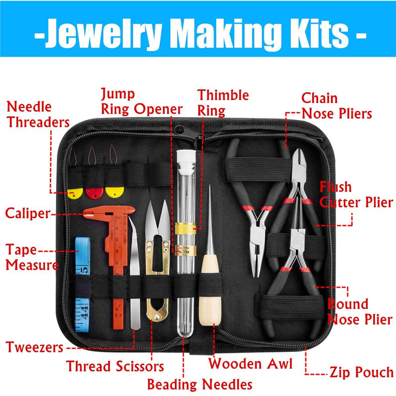 Mluchee Jewelry Making Supplies Tools - Including 3 Jewelry Pliers, 6 Wire Wrapping Kit, 16 Jewelry Tools, 845 Jewelry Findings with Storage Bag for Repair, DIY Crystal and Beading - NewNest Australia