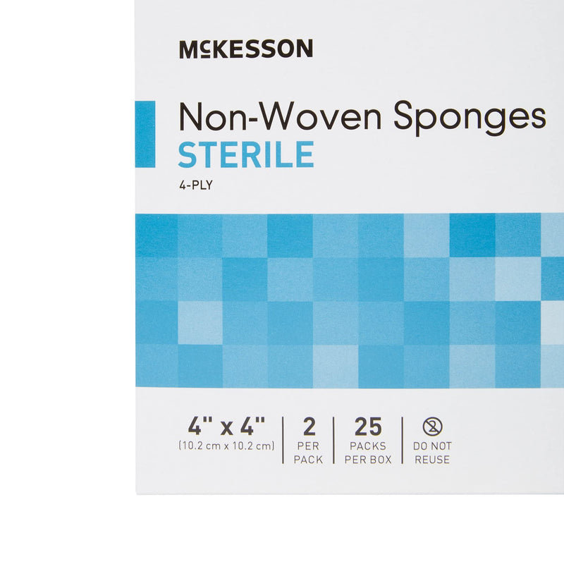 McKesson Non-Woven Sponges, Sterile, 4-Ply, Polyester/Rayon, 4 in x 4 in, 2 Per Pack, 25 Packs, 50 Total 4 X 4 Inch ( 50 Count ) - NewNest Australia