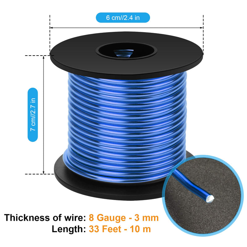 Aluminum Craft Wire 8 Gauge 12 Gauge 18 Gauge, Luxiv 1mm 2mm 3mm Silver Aluminum Wire for Crafting Wire Soft DIY Metal Craft Art Wire (Blue, 8gauge(3mm)) Blue 8gauge(3mm) - NewNest Australia
