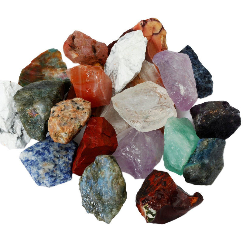 SUNYIK Natural Raw Stones Rough Rock Crystals for Tumbling,Cabbing,Assorted Stones,1pound(About 460 Gram) - NewNest Australia