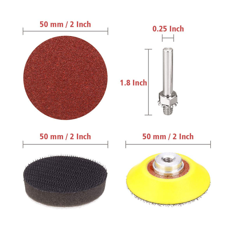 DRILLPRO 120pcs 2 Inch Sanding Discs Pad with 1/4'' Shank Backer Plate and 2pcs Sponge Cushions for Drill Grinder Rotary Tools 60-3000 Grit Sandpapers - NewNest Australia