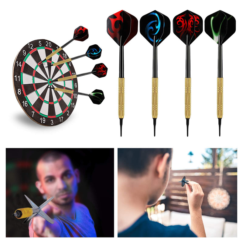 Accmor 12 Pcs Darts Plastic Tip, Soft Tip Darts Set, 14g Plastic Tipped Dart, Attach Extra 36 Black 2BA Replacement Tips, Soft Tip Darts for Electronic/Plastic Dartboard Red, Blue, Green-Stripes - NewNest Australia