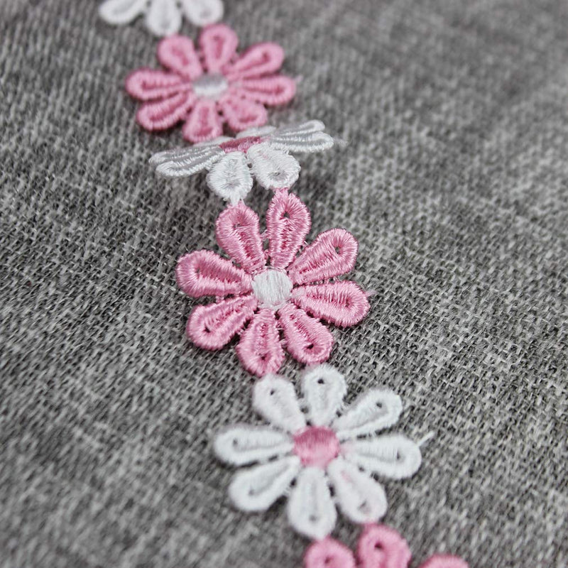 IDONGCAI Sunflower Fabric Pink Daisy Lace Trim-Embroidered Sun Flowers-Encajes para Manualidades Flowers Crafts Decoration 7 Yards/Lot - NewNest Australia